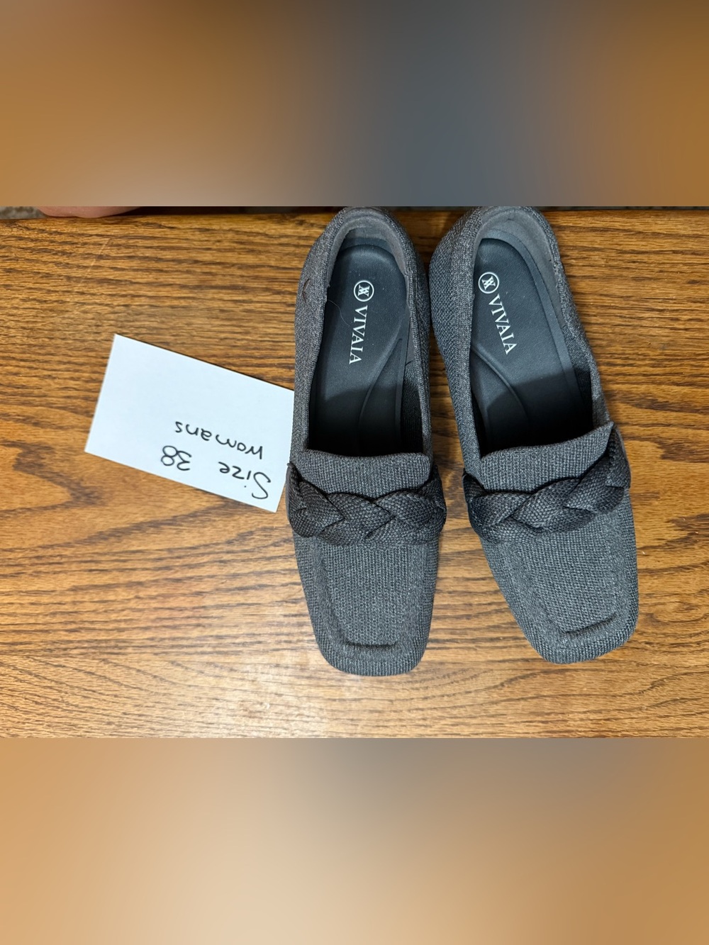 Vivaia Gray Braided Knit Loafers for Women